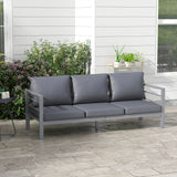 Aluminum Garden Sofa, 3-Person Outdoor Couch