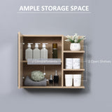 Medicine Cabinet with Mirror, Bathroom Wall Cabinet with 3 Open Shelves