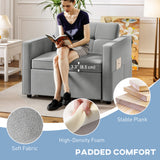 Convertible Chair Bed, Adjustable Backrest, Small Velvet Futon Sofa Bed