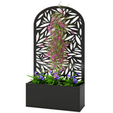 Metal Garden Bed with Trellis for Climbing Plants