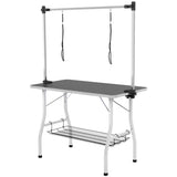 Foldable Dog Grooming Table with Adjustable Grooming Arms, Storage Shelf, 42