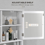 Armoire à pharmacie murale, meuble de salle de bain avec miroir, portes et étagères de rangement
