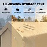 Remise de rangement extérieure 7' x 12' garage portable avec porte relevable pour moto