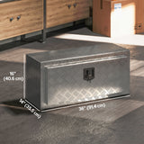 Heavy Duty Aluminum Underbody Truck Tool Box, 36 Inch Wavy Plate Tool Box Chest, Waterproof Storage Toolbox Organizer