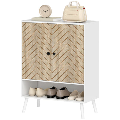 Shoe Storage Cabinet, 5-Tier Shoe Rack Cabinet with Doors, Adjustable Shelves, 15 Pairs