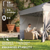 10 x 10 ft Pop Up Canopy Tent with 4 Sidewalls, UPF 50+ 1-Button Push Outdoor Instant Canopy with Wheeled Bag