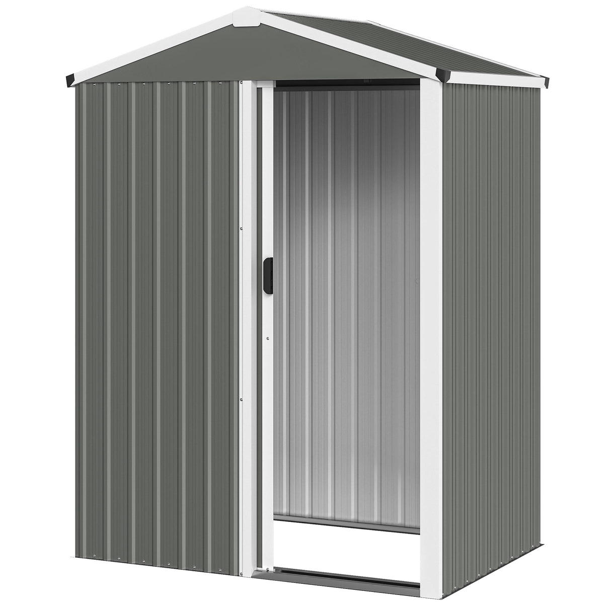 4.5 x 3ft Outdoor Storage Shed, Waterproof Metal Garden Shed with Lockable Door for Backyard
