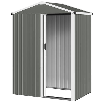 4.5 x 3ft Outdoor Storage Shed, Waterproof Metal Garden Shed with Lockable Door for Backyard