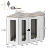 Dog Crate Furniture with Cushion, 41 Inch Corner Design Dog Crate End Table for Medium Dogs