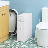 Meuble WC Compact, Colonne de Rangement Salle de Bain Étroite avec Tiroirs et Rangement Caché
