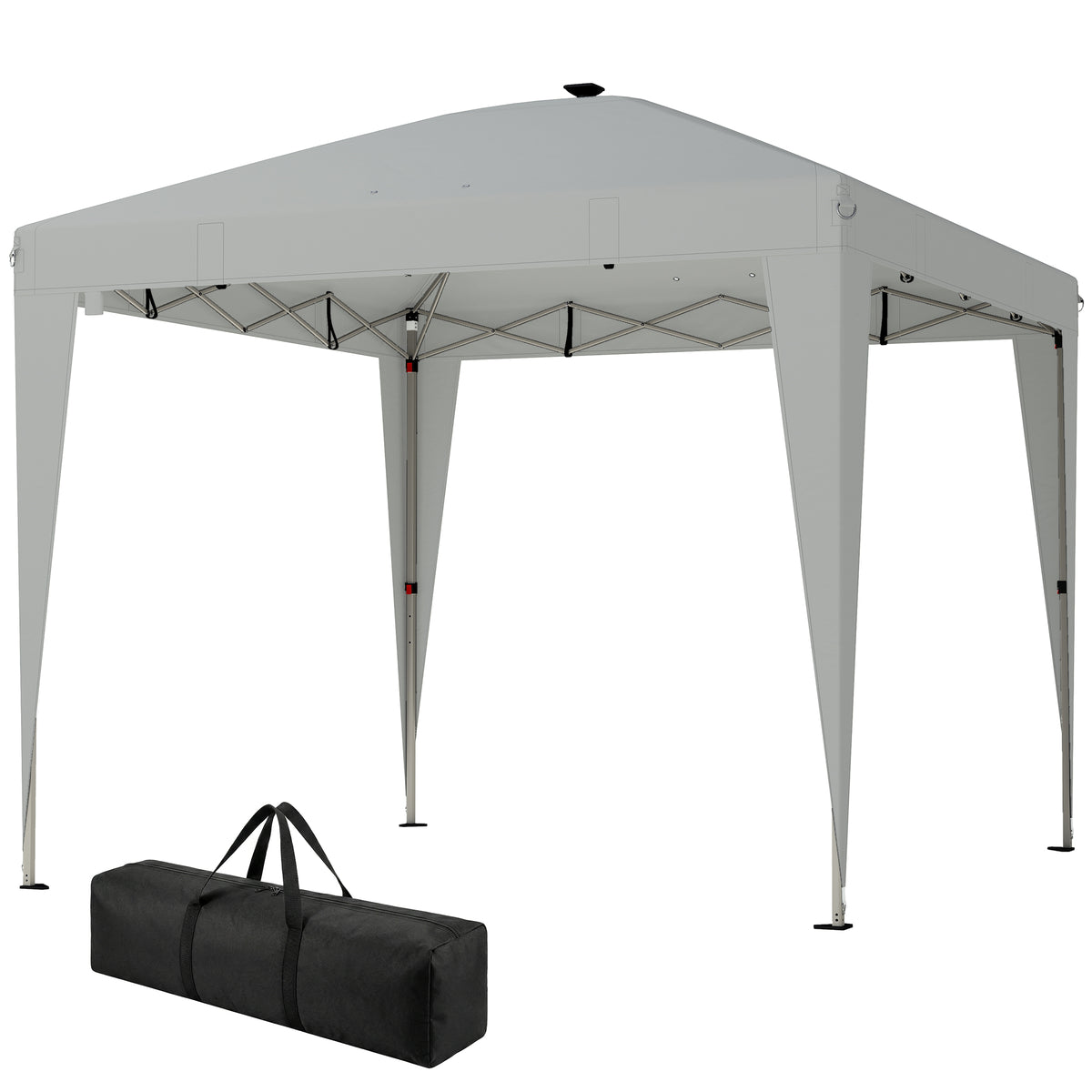10 x 10 ft Pop Up Canopy Tent with Central Light, UPF 50+ Instant Portable Canopy Shelter with Remote