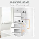 Bathroom Mirror Cabinet, Wall-Mounted Storage Organizer with Double Doors, Adjustable Shelf