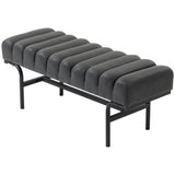 Bedroom Bench PU Leather End of Bed Bench with Cylindrical Seat and Metal Legs for Bedroom Living Room Hallway