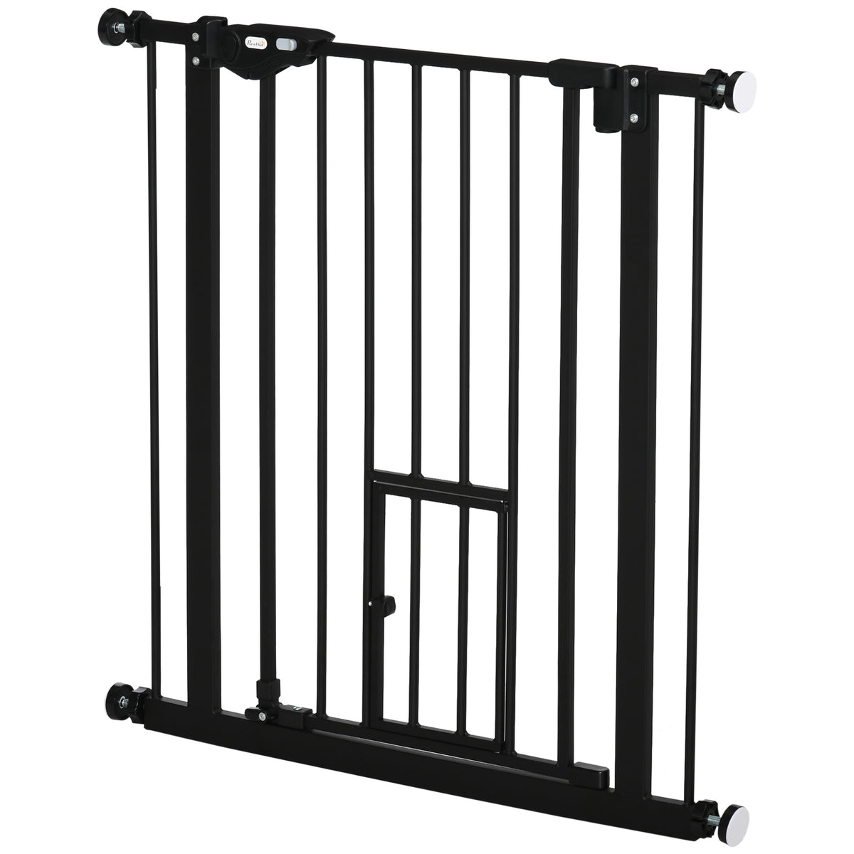Retractable Gate Extra Wide Press-Mounted with Cat Door, 29-32 Inch