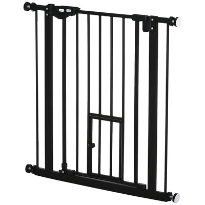 Retractable Gate Extra Wide Press-Mounted with Cat Door, 29-32 Inch