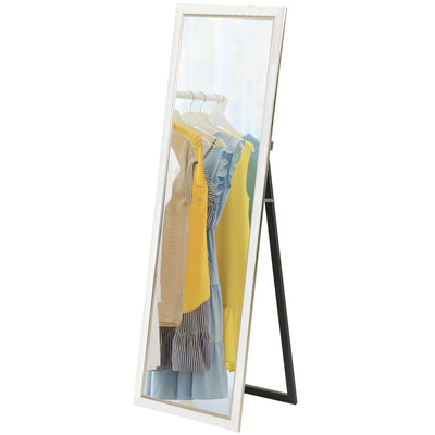 Floor Standing Mirror, Leaning or Wall Mirror with Frame for Bedroom