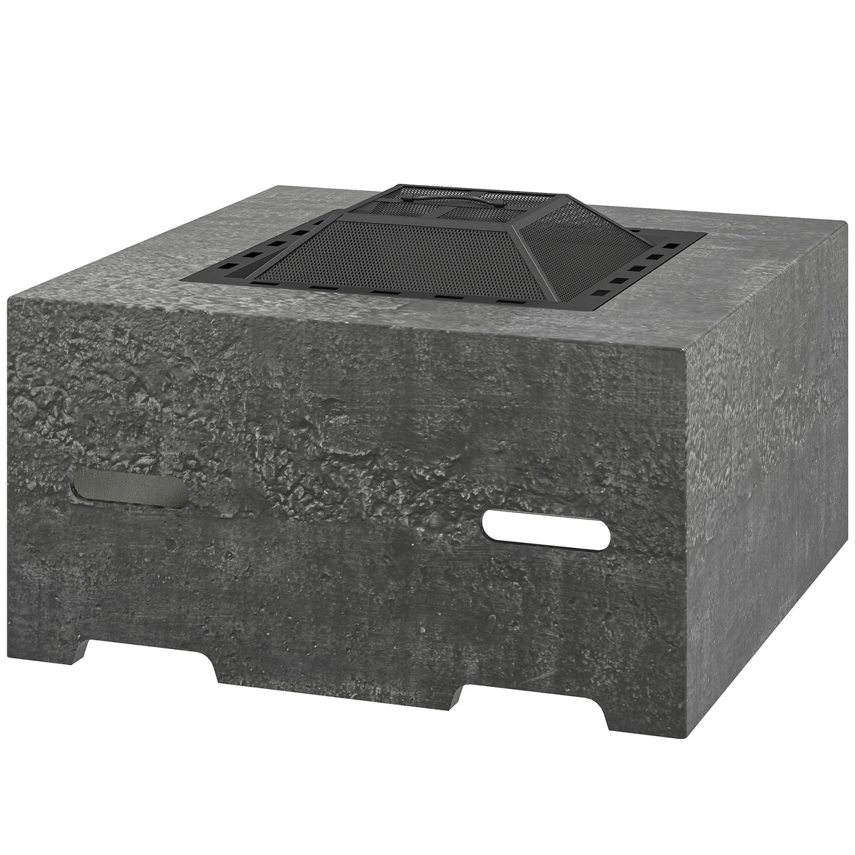 Fire Pit with Fire Poker, Wood Burning Firepit for Outside with Mesh Lid