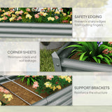 6 x 3 x 1ft Galvanized Raised Garden Bed, Reinforced Outdoor Planter Box with Open Bottom