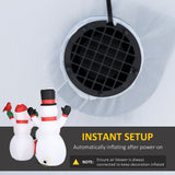 8ft Inflatable Christmas Snowman Family with A Red Bird