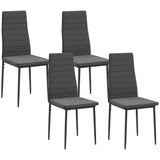 Chaises de salle à manger dossier haut, chaises d'appoint modernes en cuir PU rembourré avec pieds métalliques pour cuisine