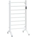 8-Bar Heated Towel Warmer Rack with Built-in Timer and LED Indicators, Wall Mounted & Free Standing Carbon Steel Electric Towel Bar with Adjustable Temperature