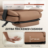 Reclining Office Chair, Executive Desk Chair with Pet-Friendly Fabric, Headrest, Footrest, Swivel Wheels