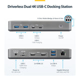 StarTech.com Dual-Monitor USB-C Docking Station, HDMI, 4K 60Hz, 100W L