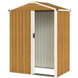 4.5 x 3ft Outdoor Storage Shed, Waterproof Metal Garden Shed with Lockable Door for Backyard