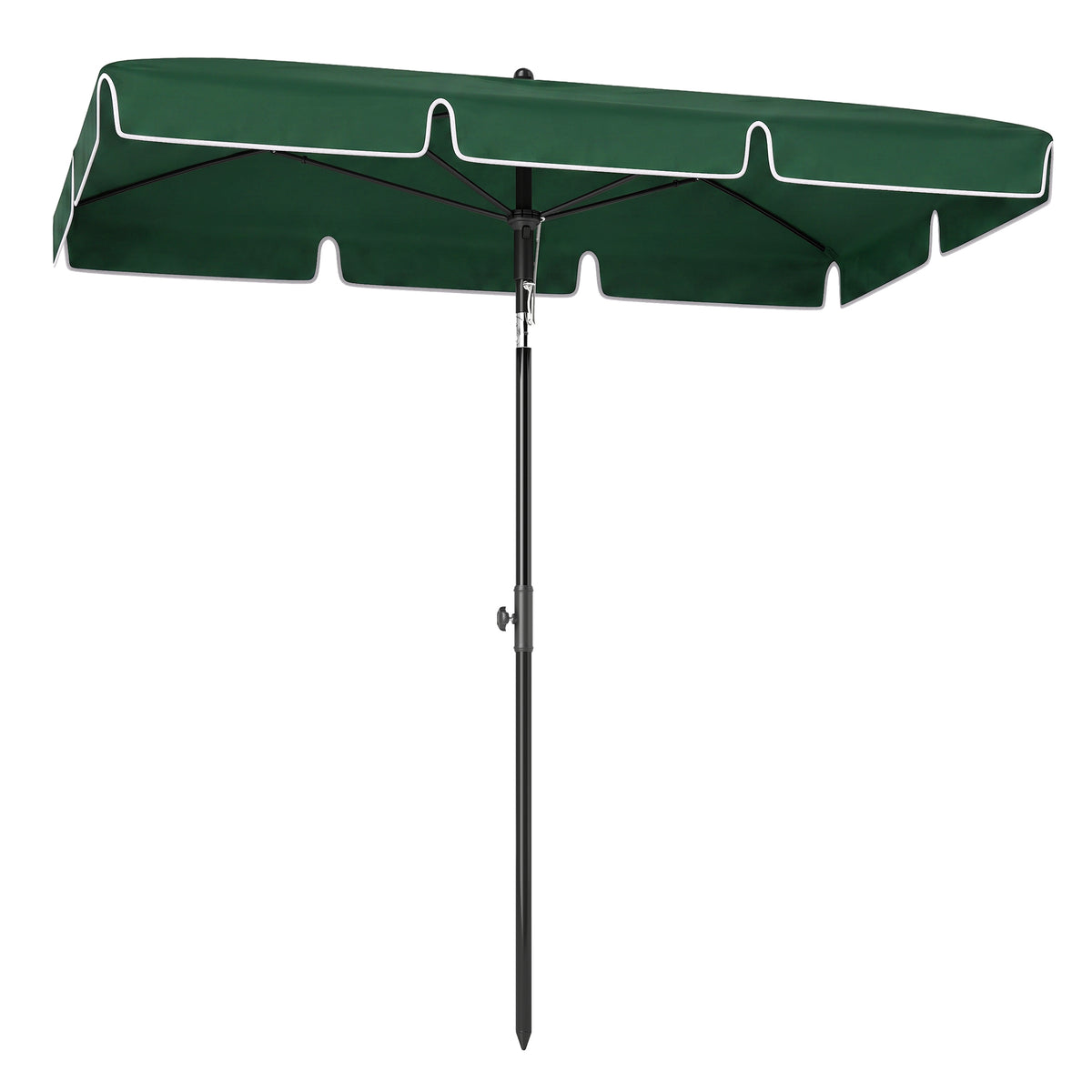 6.5x4ft Rectangle Patio Umbrella Aluminum Tilt Adjustable Garden Parasol