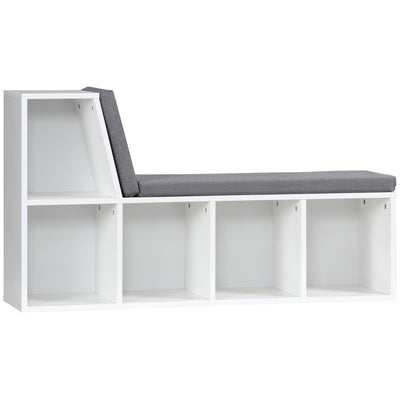 Multi-Purpose Bookshelf with 5 Cubes, 5-Cubby Bookcase with Cushioned Reading Nook and Storage Shelves