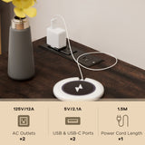 Set of 2 Side Tables, Night Stands with Charging Outlets