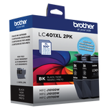 Brother Genuine LC401XL2PKS High-Yield Black Ink Cartridges 2-Pack