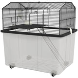 Hamster House Gerbil Habitat for Dwarf Hamster with Wheels