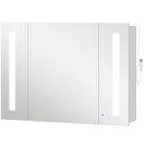 Bathroom Mirror Cabinet with LED and Adjustable Shelves