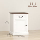 Side Table Set of 2, End Tables with Drawer and Cabinet, Nightstands for Small Spaces