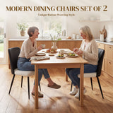 Chaises de salle à manger en tissu, ensemble de 2 chaises de cuisine avec pieds en acier et siège rembourré pour salle à manger