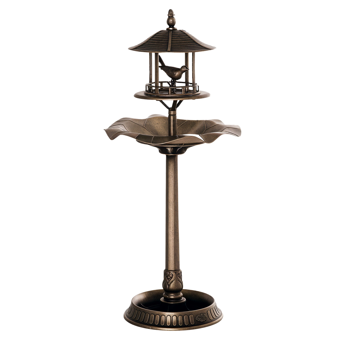 3-in-1 Garden Bird Bath Bowl Pedastal with Bird Feeder, Large Water Basin