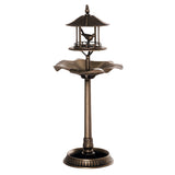 3-in-1 Garden Bird Bath Bowl Pedastal with Bird Feeder, Large Water Basin