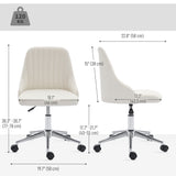 Vanity Chair for Makeup, Velvet Comfy Office Chair with Adjustable Height, Swivel Wheels for Bedroom