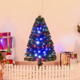 4ft Prelit Artificial Optical Xmas Tree Spruce Hinged Full Tree