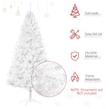 Sapin de Noël artificiel blanc de 2,1 m avec 1230 branches et support métallique