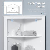 Tall Bathroom Storage Cabinet, Corner Cabinet with Doors, Linen Cabinet with Doors and 3-Tier Shelves