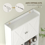 Farmhouse Over the Toilet Cabinet with Barn Doors, Over the Toilet Storage Cabinet with Adjustable Shelf