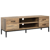 Meuble TV pour téléviseur jusqu'à 50 pouces, Meuble TV avec porte, rangement ouvert et tiroirs, Table TV avec pieds en acier