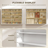 5-Tier Display Cabinet, Shot Glass Display Case, Glass Curio Cabinet with 2 Glass Doors and 4 Adjustable Shelves