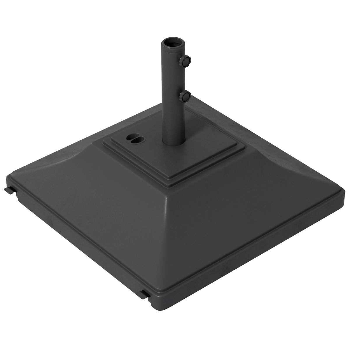 Square Umbrella Base with Wheels, 99 lbs Water or 132 lbs Sand Filled, with Double Adjustable Knob