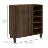 Meuble à chaussures avec double porte et étagères ouvertes, meuble de rangement pour chaussures de 17 paires pour entrée et couloir