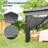 10.7 x 10.7ft Pop Up Gazebo, Adjustable Instant Sun Shelter with UV30+ Roof Cover, Removable Mesh Curtains