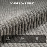 Corduroy Home Theater Seating, Push Back Recliner Chair with Padded Seat for Living Room