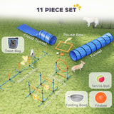 13-Piece Dog Agility Training Equipment Set, Pet Obstacle Course with 2 Tunnels, Adjustable Jumps
